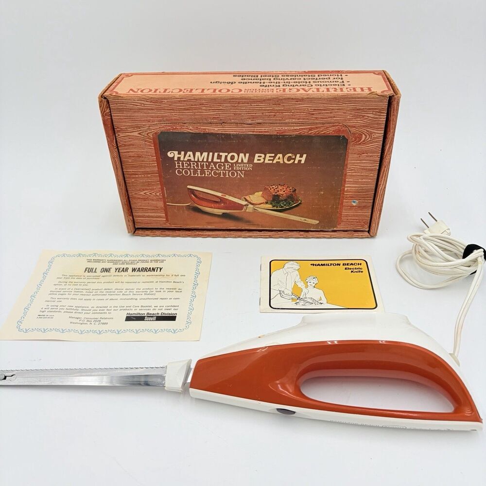 Vintage HAMILTON BEACH Heritage Electric Carving Knife MODEL 279 Box
